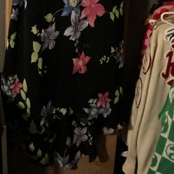 SOLD Floral Black Dress - Picture 2 of 3